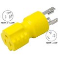 Conntek Conntek 30126, 30 to 15/20-Amp Generator Locking Adapter with NEMA L5-30P to 5-15/20R, Yellow 30126